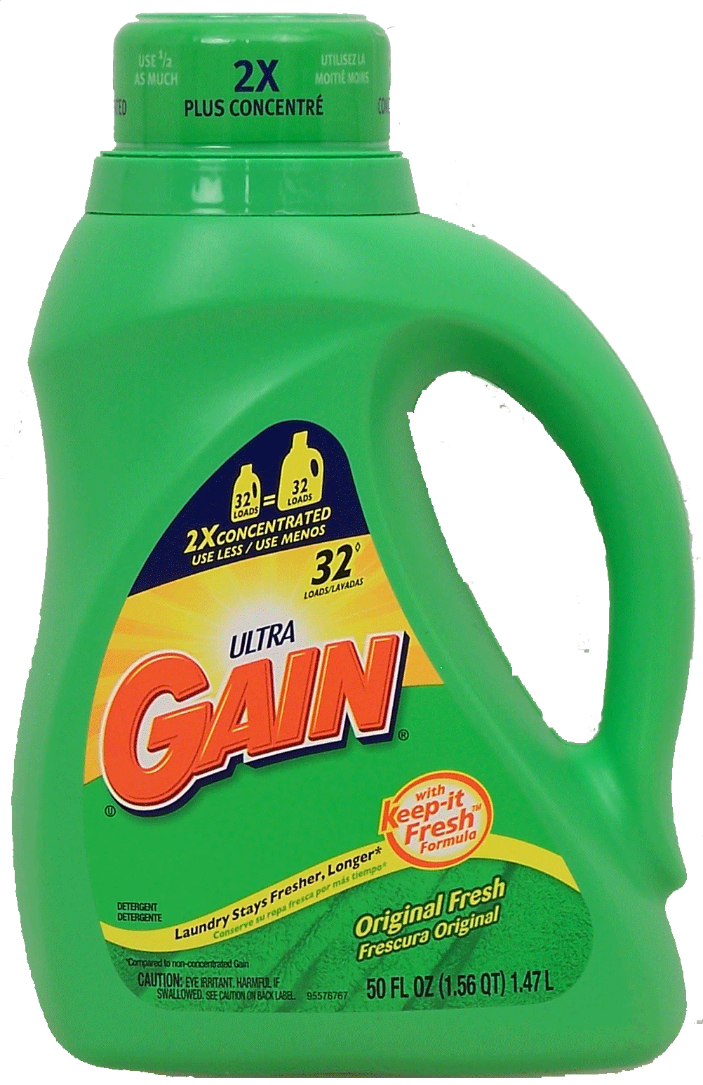 Gain Ultra 2x concentrated detergent, 32 loads, original fresh scent Full-Size Picture